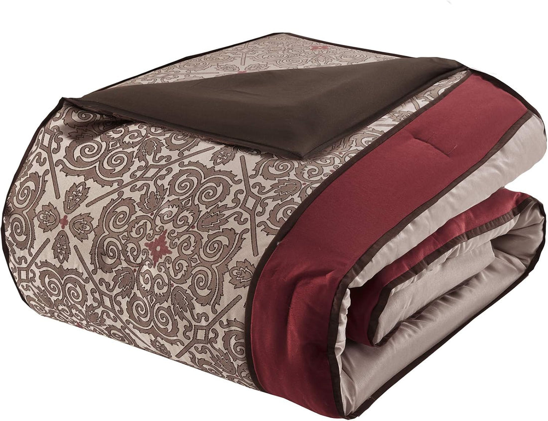 Luxe Set-Satin Elegant Room in a Bag Set - 24 Pcs. with Matching Curtains, Decorative Pillows