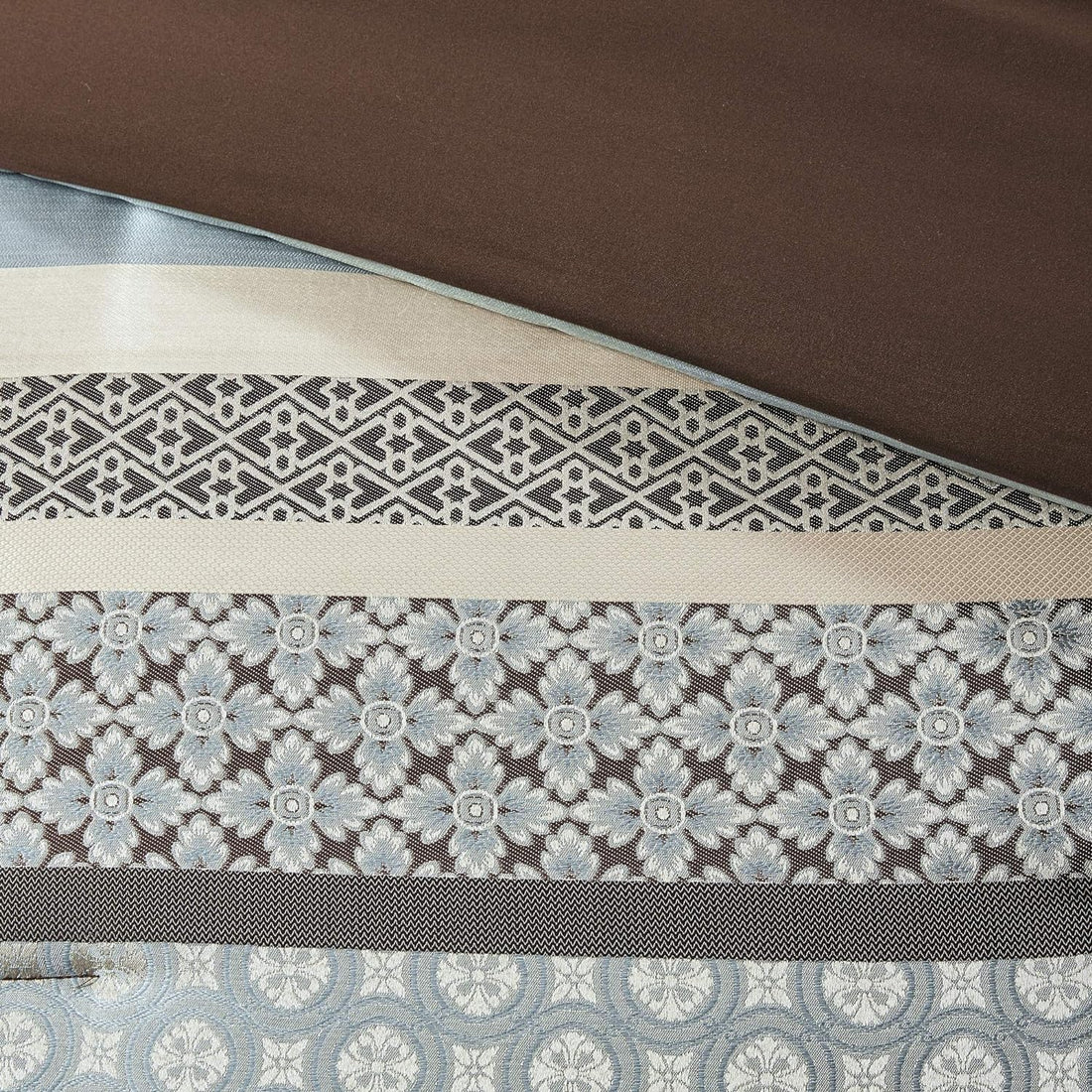 Luxe Jacquard with Damask Design Bed in a Bag Set - 7 Pcs. with Matching Shams, Bed Skirt