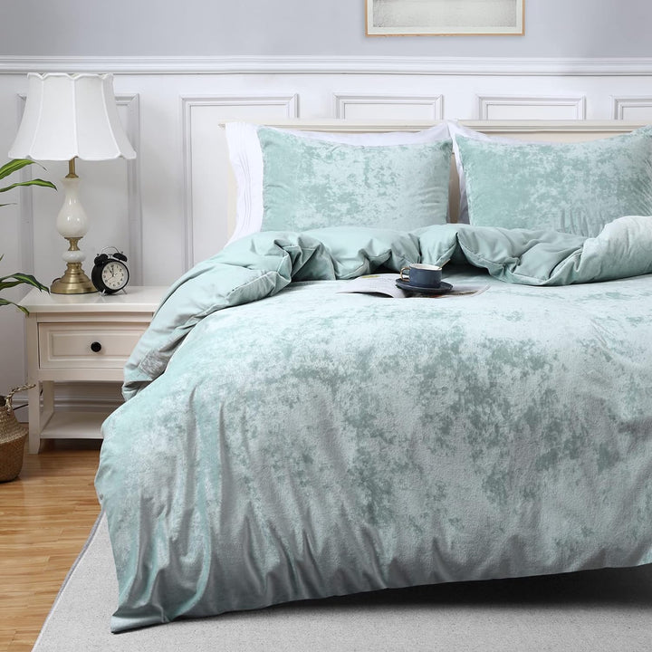 Velvet Duvet Cover Set - 3 Pcs. Luxury Soft Flannel