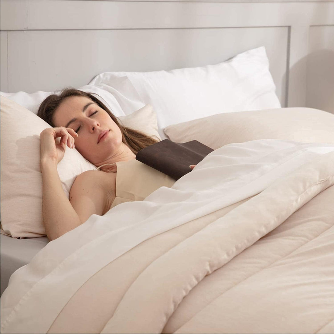 Queen Comforter Set - Cooling and Warm Bed Set, Linen Reversible All Season Cooling Comforter, 3 Pieces, 1 Queen Size Comforter (88"x88") and 2 Pillow Cases (20"x26")