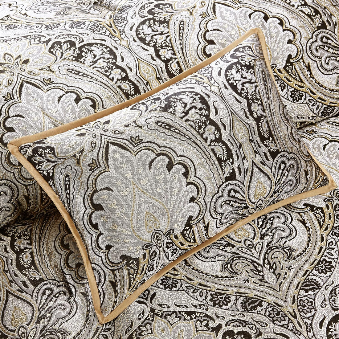 Luxe Set-Satin Elegant Room in a Bag Set - 24 Pcs. with Matching Curtains, Decorative Pillows
