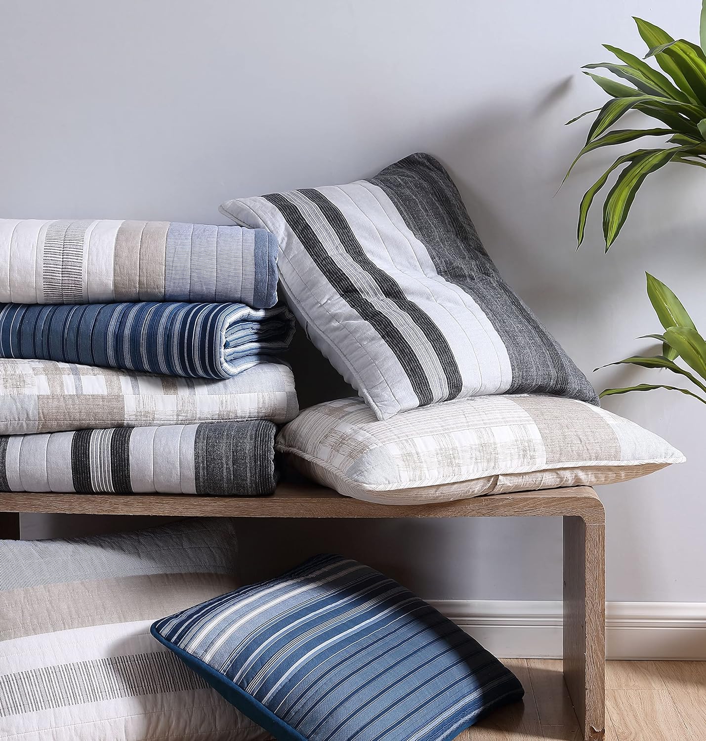 Juego de edredón reversible de mezcla de algodón para todas las estaciones: juego de cama de 3 piezas con fundas a juego