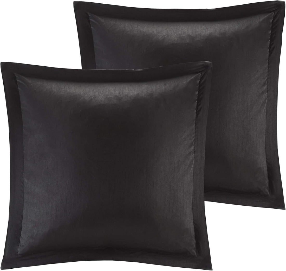 Conjunto de lujo: elegante conjunto de habitación en bolsa de satén, 24 piezas con cortinas y almohadas decorativas a juego