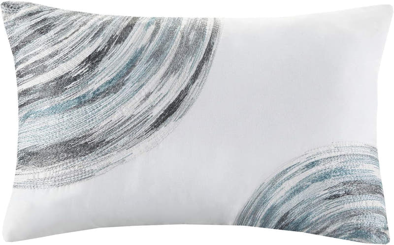 Juego de cama acolchado reversible a rayas en una bolsa de 8 piezas con juego de sábanas y almohada decorativa