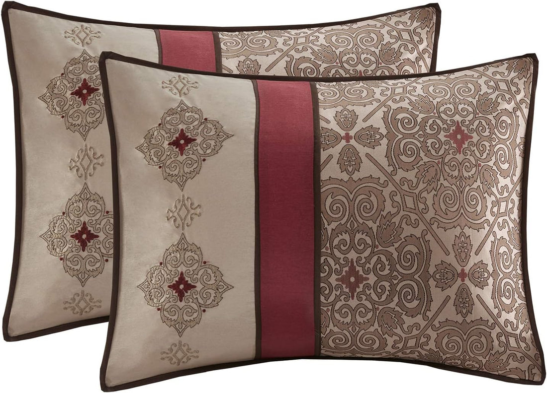 Conjunto de lujo: elegante conjunto de habitación en bolsa de satén, 24 piezas con cortinas y almohadas decorativas a juego 