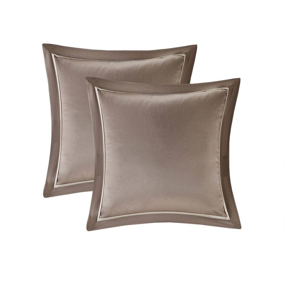 Luxe Faux Silk Tufted Diamond Room in a Bag Set - 24 Pcs. with Matching Curtains, Decorative Pillows