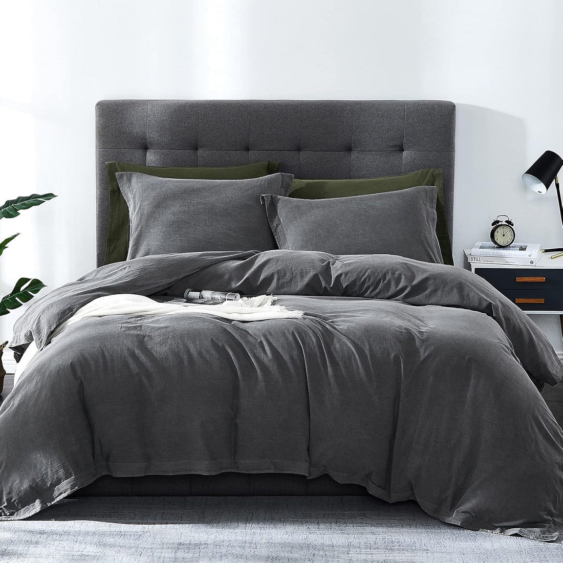 Ultra Soft Stone Washed Cotton Duvet Cover Set - 3 Pcs.