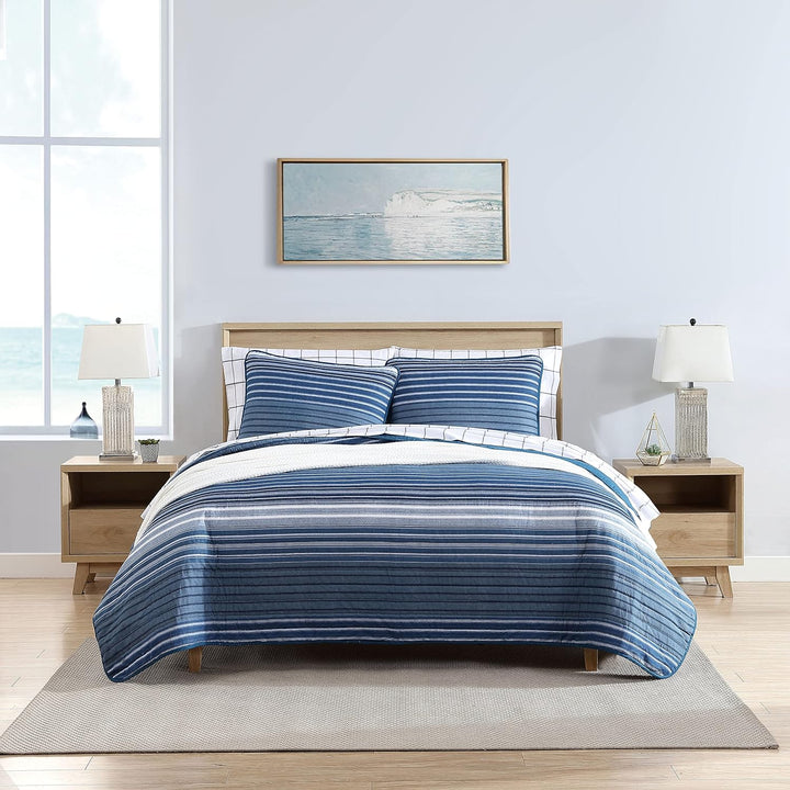 Juego de edredón reversible de mezcla de algodón para todas las estaciones: juego de cama de 3 piezas con fundas a juego