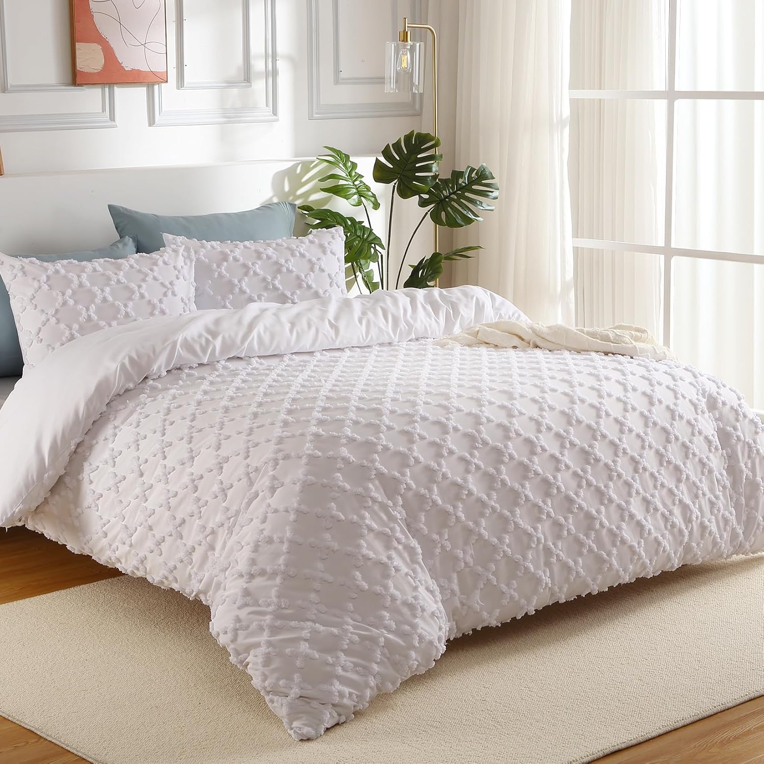 Bohemian Duvet Cover Set - 3 Pcs. All Season Tufted Embroidery