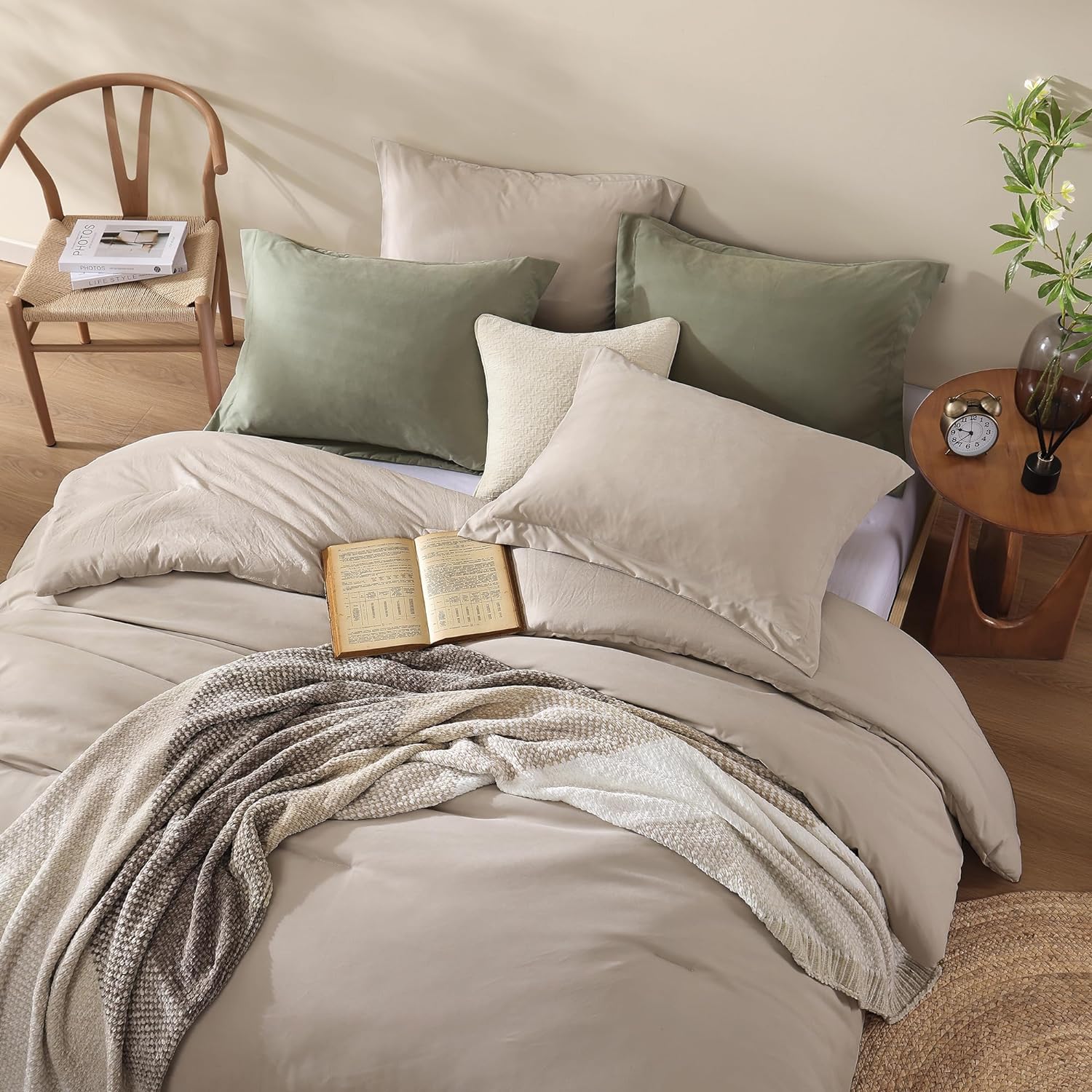 Boho Reversible Comforter Set - 3 Pcs Modern Farmhouse Bedding Set