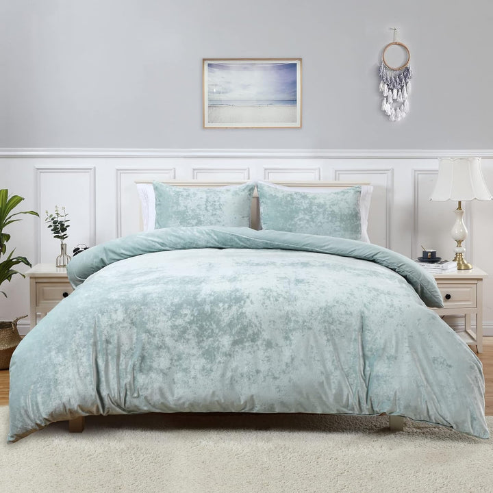 Velvet Duvet Cover Set - 3 Pcs. Luxury Soft Flannel