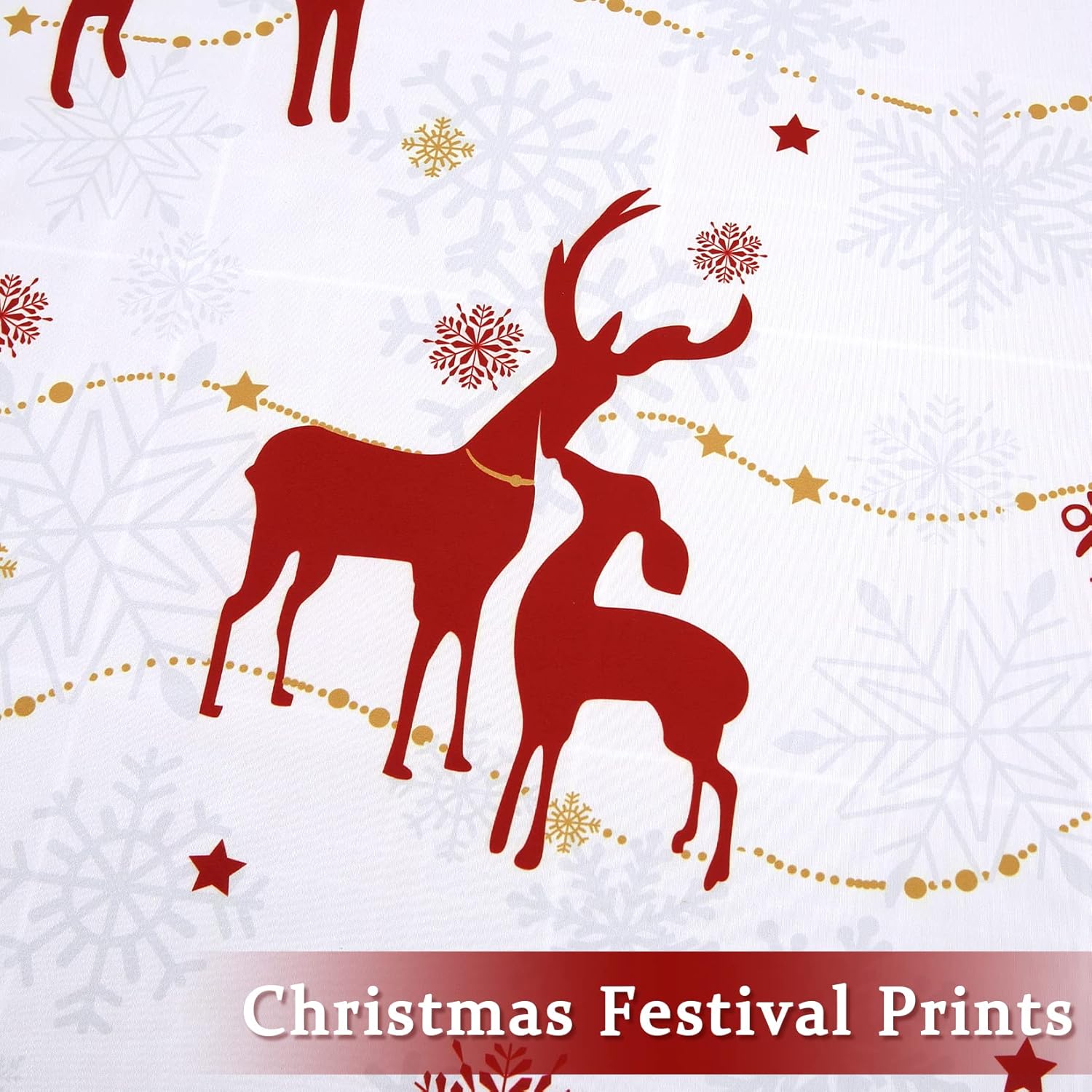 Christmas Reversible Duvet Cover Set - 3 Pcs. Reindeer/Plaid