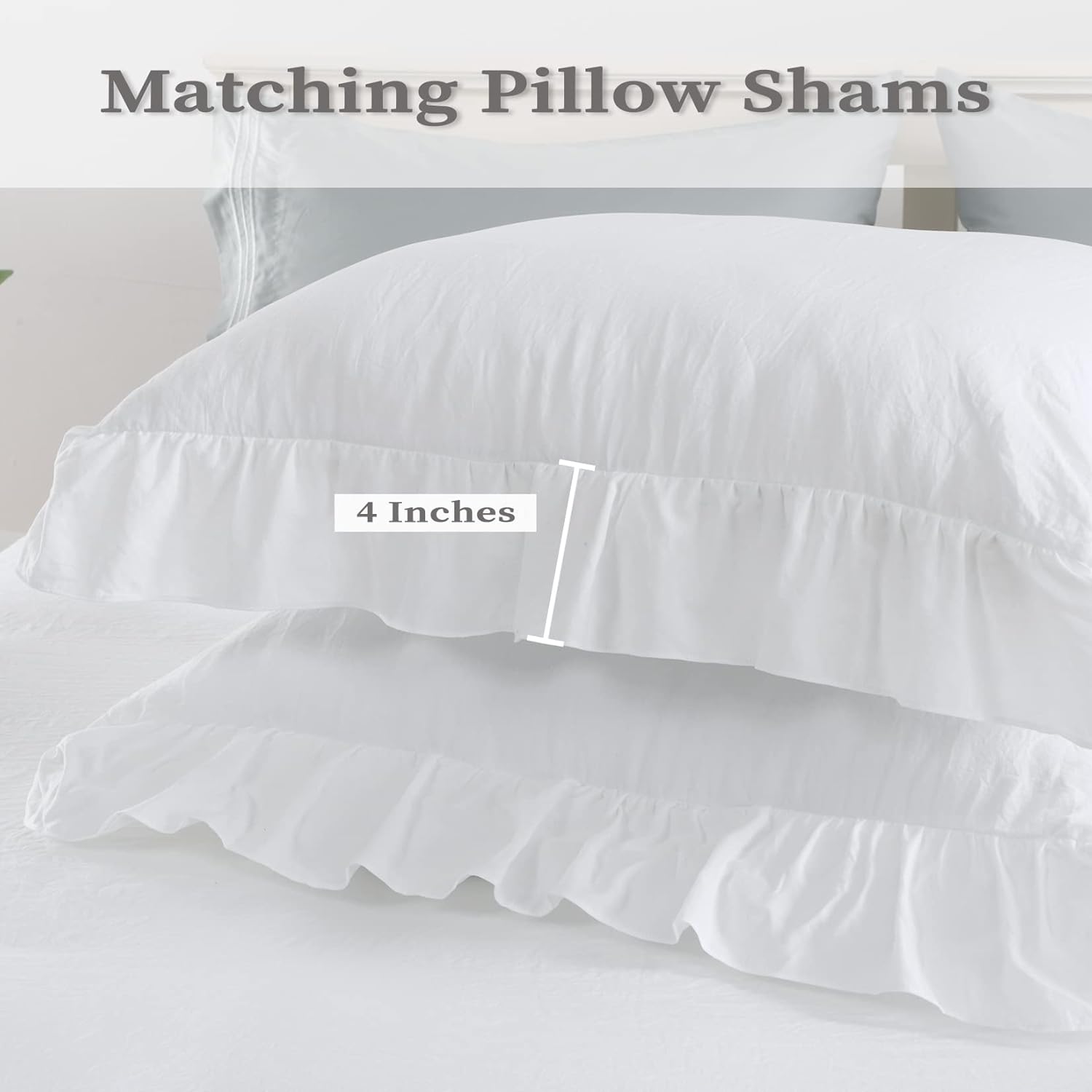 French Ruffle Duvet Cover Set - 3 Pcs. Vintage Style