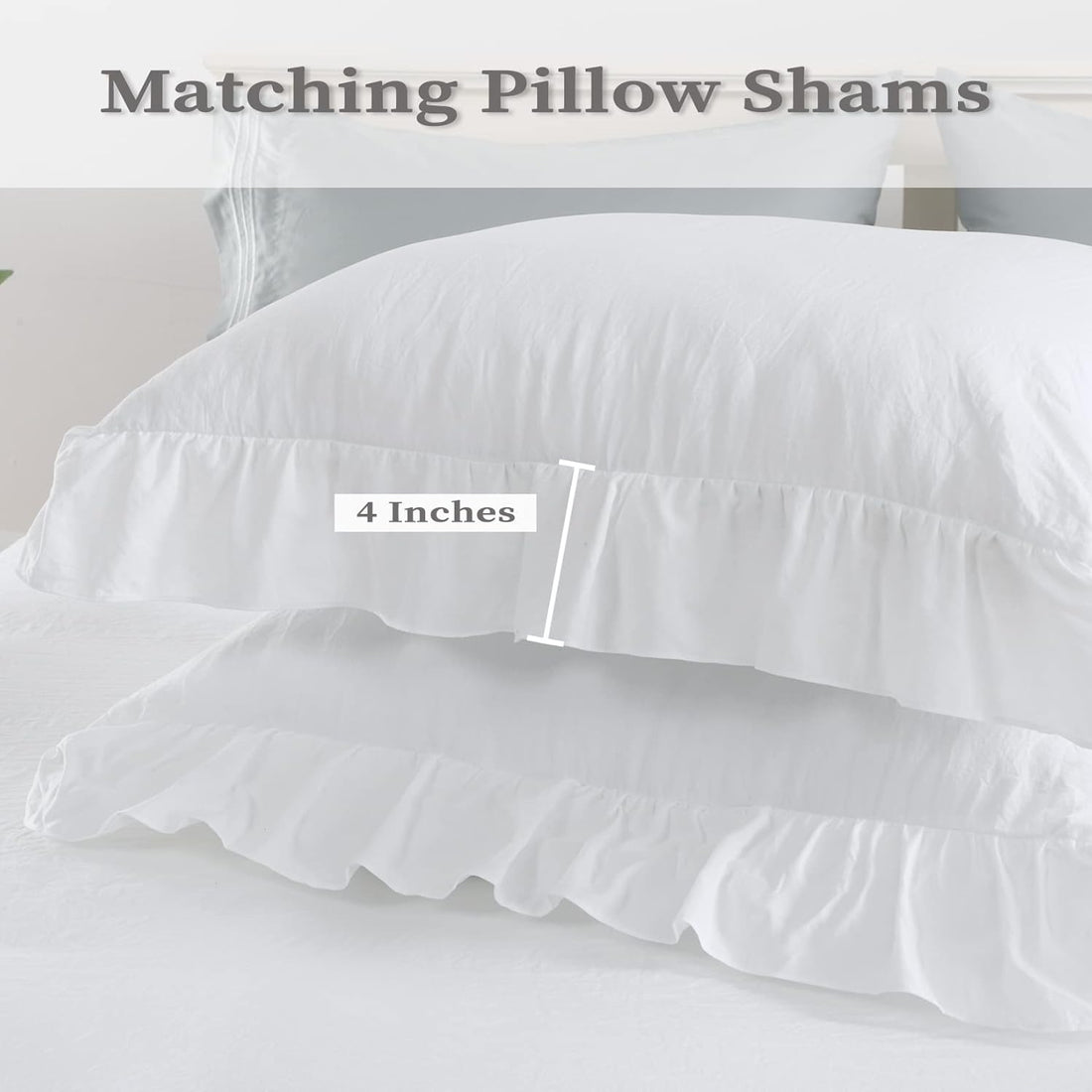 French Ruffle Duvet Cover Set - 3 Pcs. Vintage Style