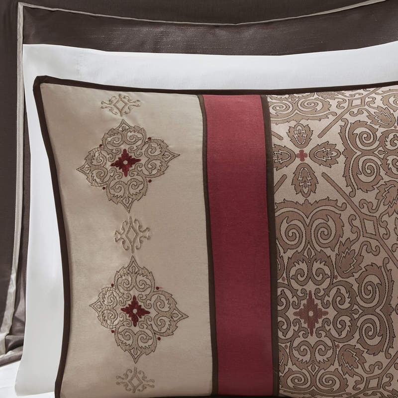 Conjunto de lujo: elegante conjunto de habitación en bolsa de satén, 24 piezas con cortinas y almohadas decorativas a juego 