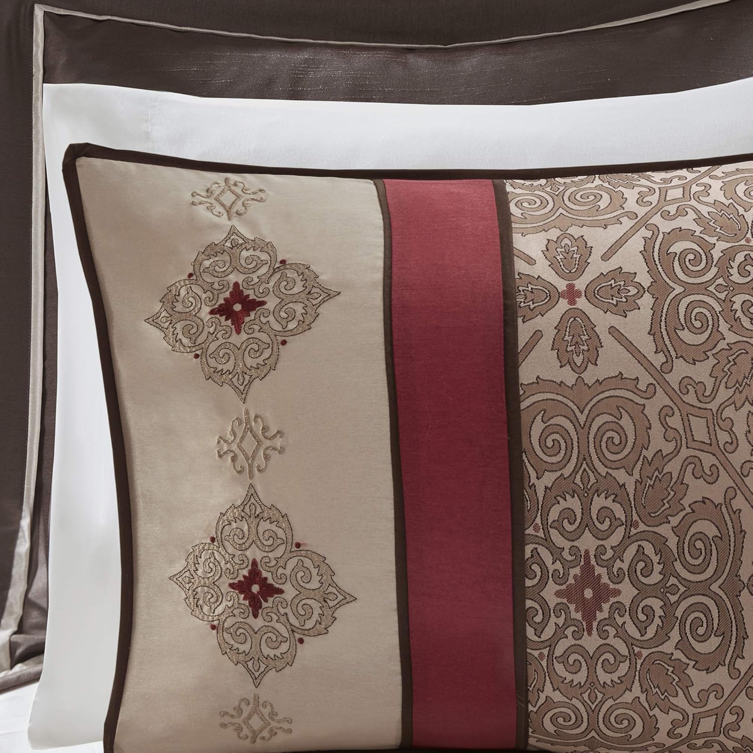 Conjunto de lujo: elegante conjunto de habitación en bolsa de satén, 24 piezas con cortinas y almohadas decorativas a juego 