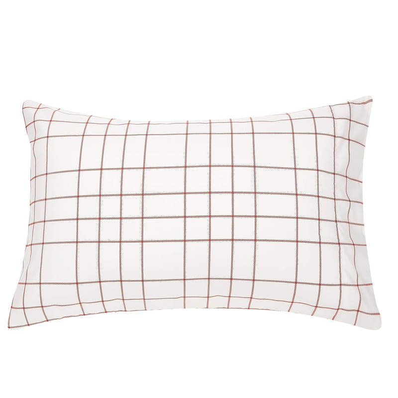 Juego de edredón reversible tamaño matrimonial/queen con sábanas, juego de cama de 5 piezas con rayas simples rojas, microfibra liviana Bed-in-a-Bag
