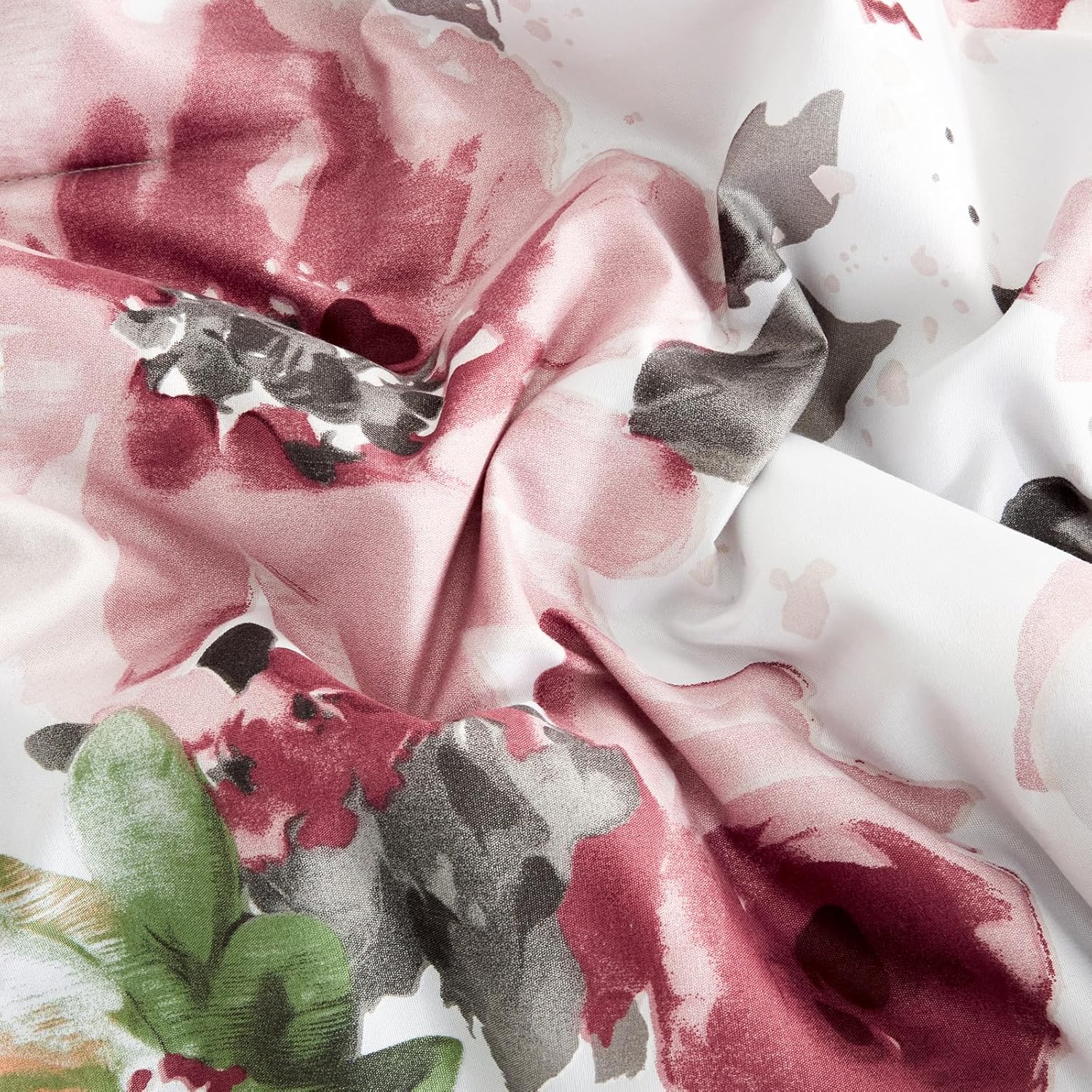 Floral Bed in a Bag Set - 7 Pcs Pink Flower All Season Complete Comforter Set