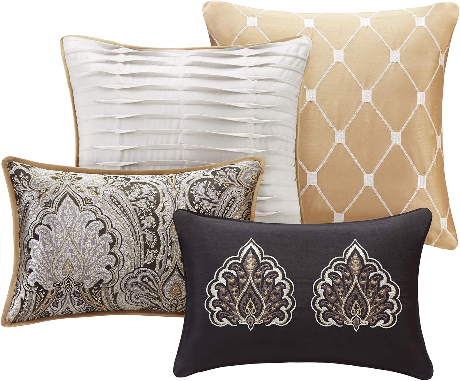Luxe Set-Satin Elegant Room in a Bag Set - 24 Pcs. with Matching Curtains, Decorative Pillows