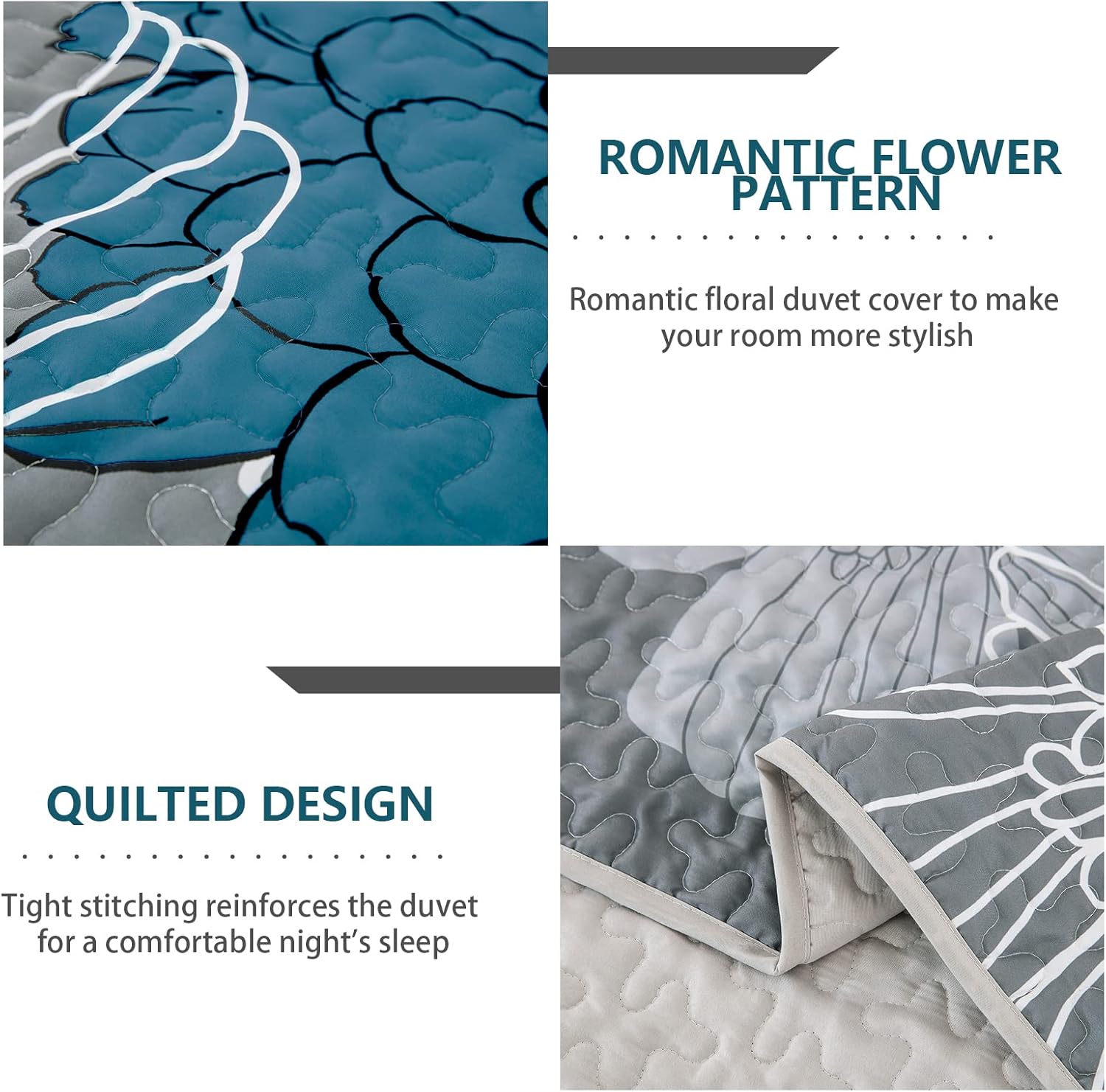 Lightweight Floral Boho Quilt Set - 3 Pcs All Season Bedspread