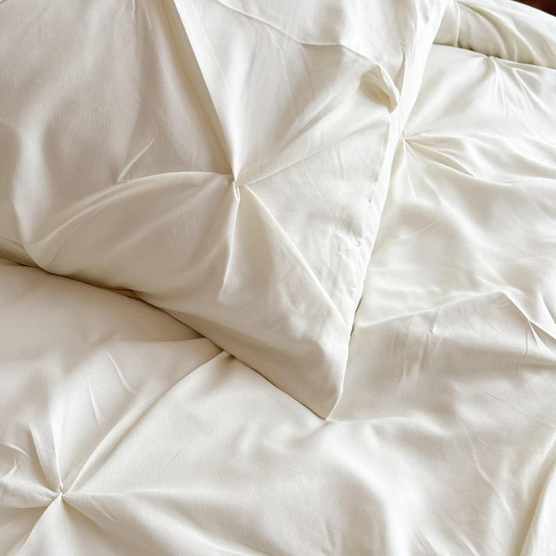 Juego de cama con pliegues modernos en una bolsa: juego alternativo de 7 piezas con pliegues hacia abajo
