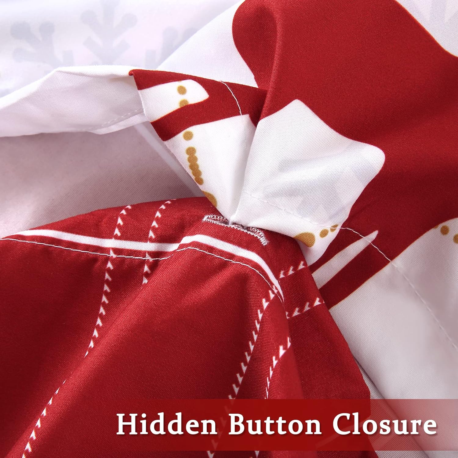 Christmas Reversible Duvet Cover Set - 3 Pcs. Reindeer/Plaid