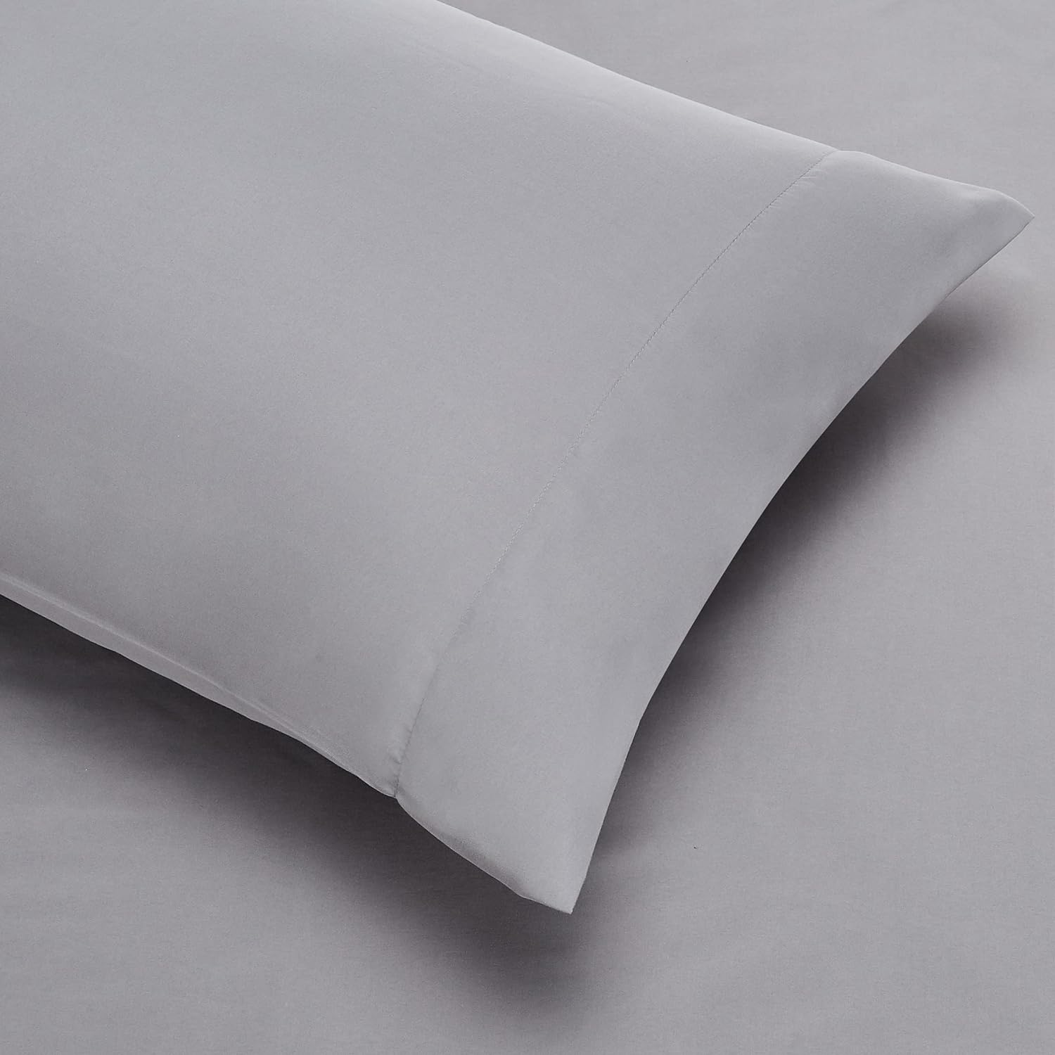 Full/Queen Comforter Set with Sheets, 5-Piece Gray Calvin Stripe Bedding, Lightweight Microfiber Bed-in-a-Bag