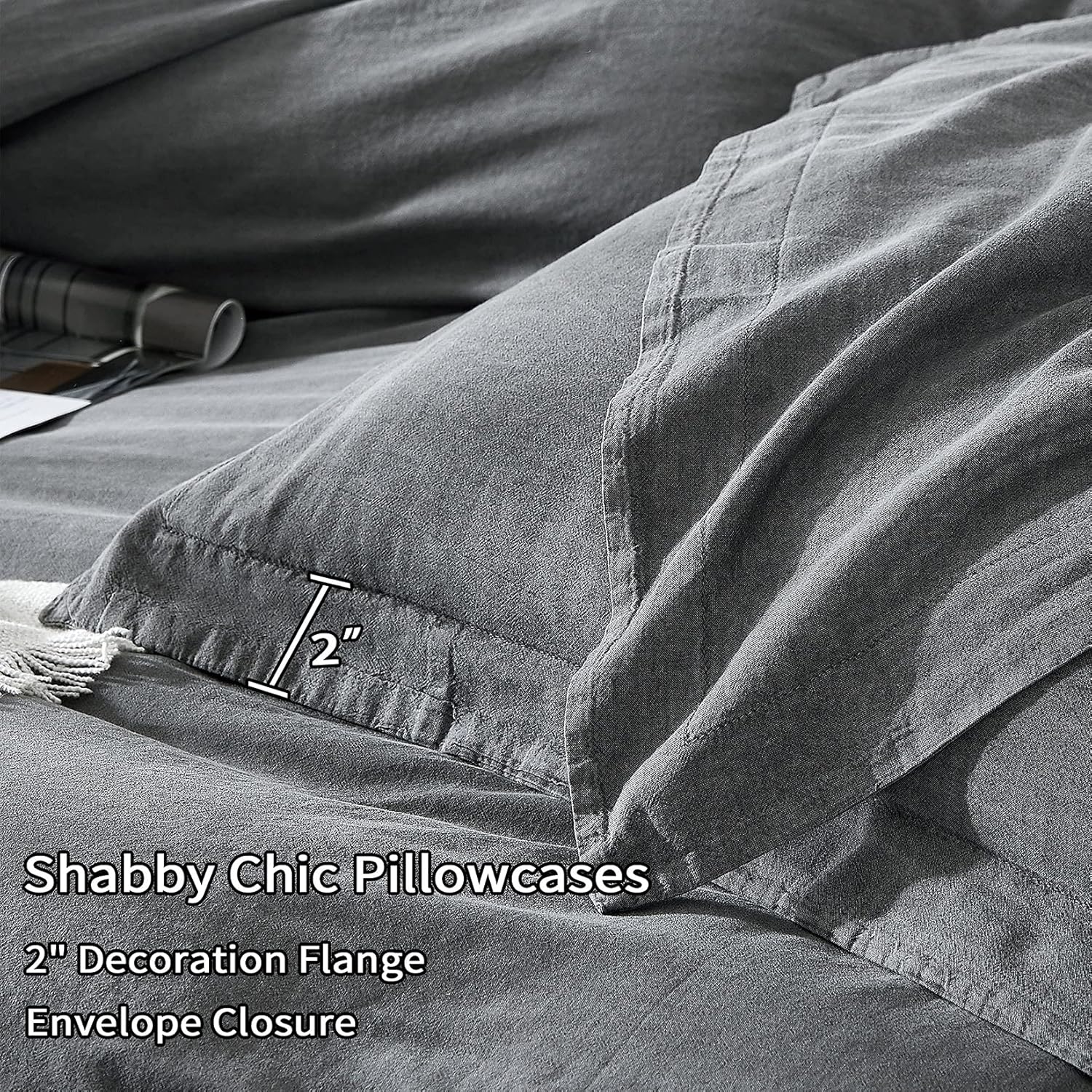 Ultra Soft Stone Washed Cotton Duvet Cover Set - 3 Pcs.