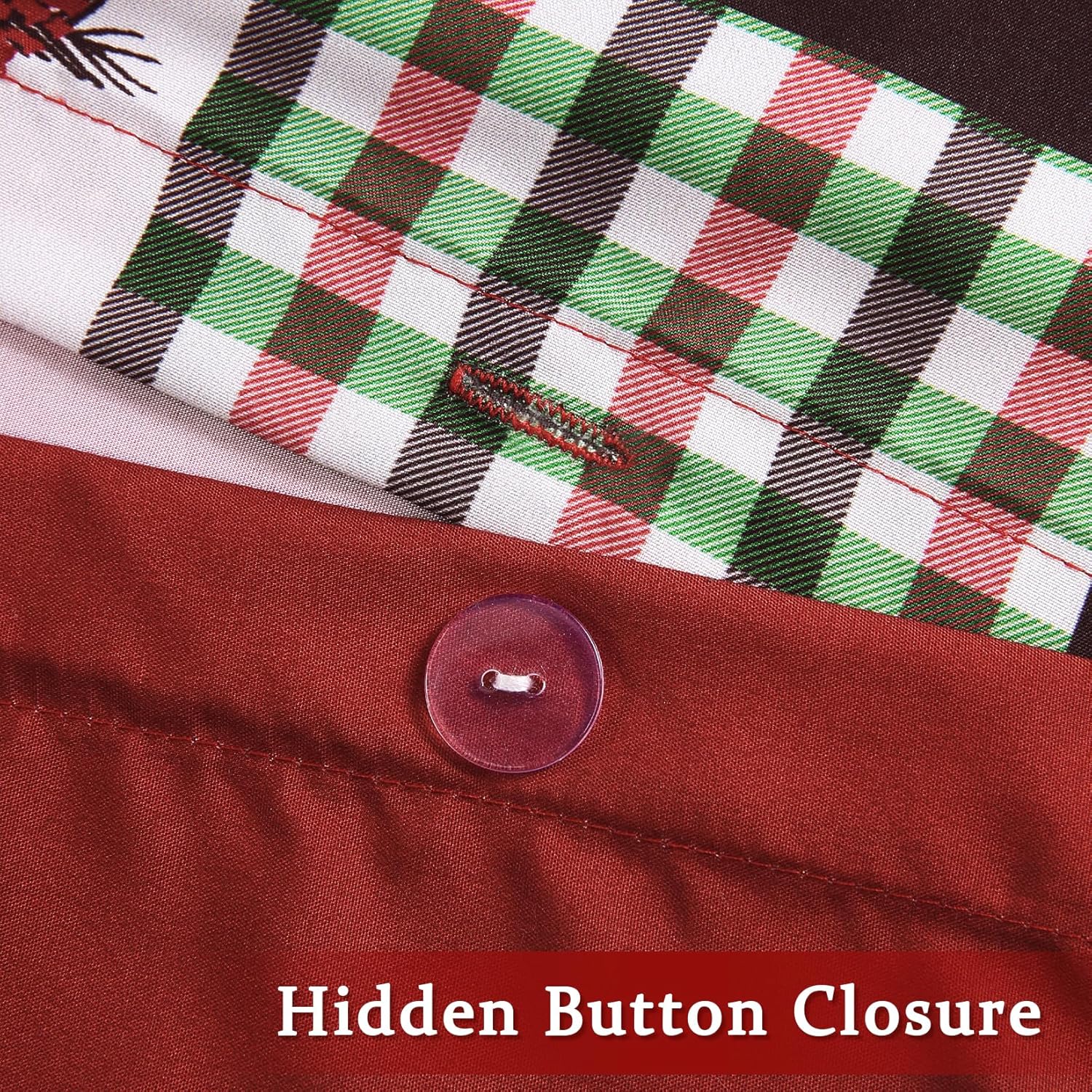 Christmas Duvet Cover Set - 3 Pcs. Reindeer Multi-Colored Patchwork