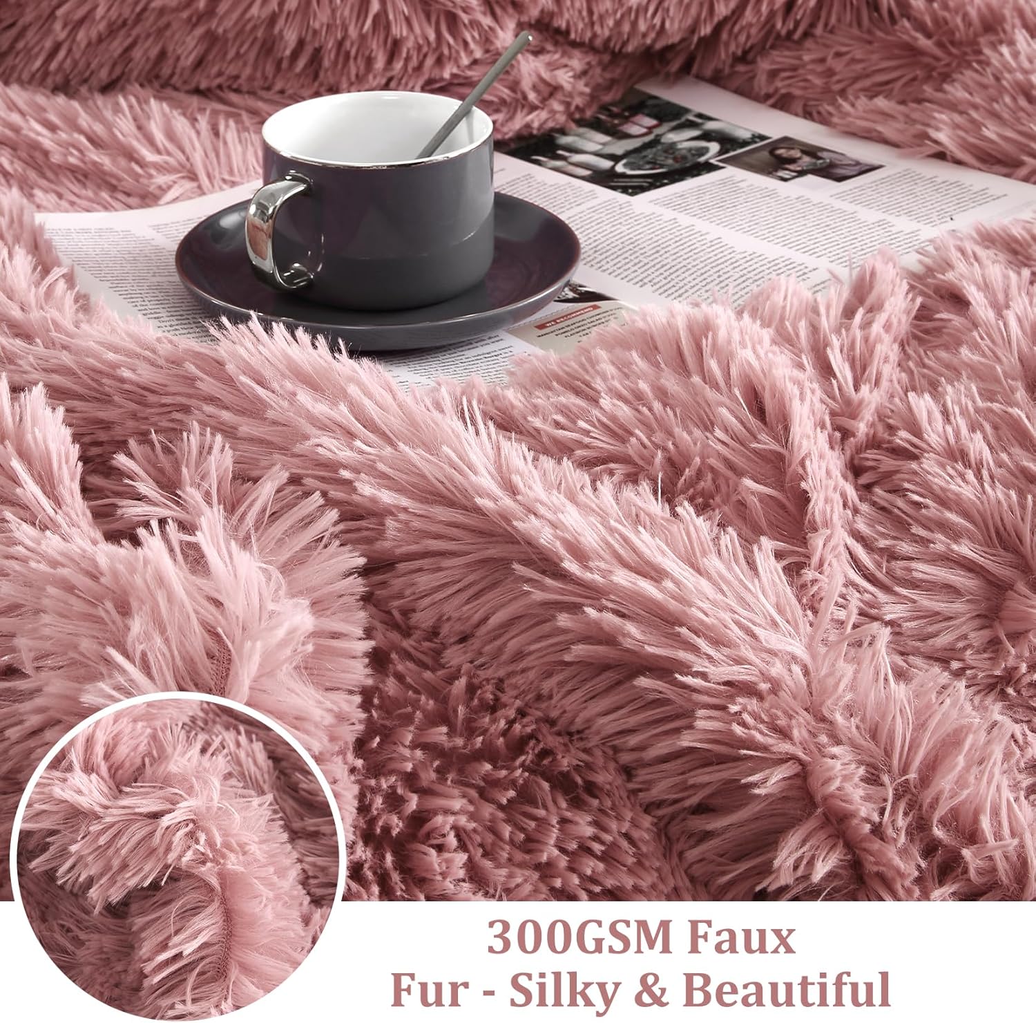 Fluffy Duvet Cover Set - 3 Pcs. Luxury Soft Faux Fur
