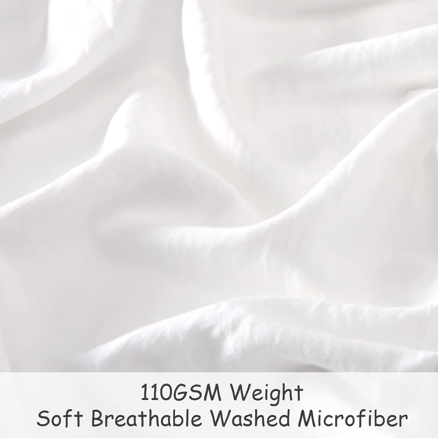 Washed Microfiber Duvet Cover Set, 3 Pcs. with Pom-Pom Fringe