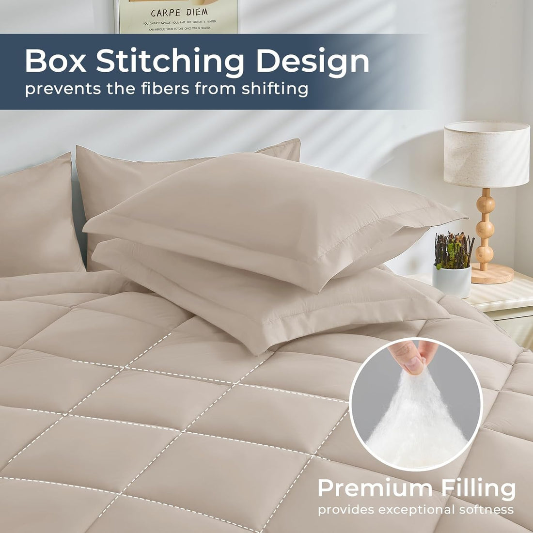 Reversible Modern Bed in a Bag Set - 7 Pcs Ultra Soft Comforter Set
