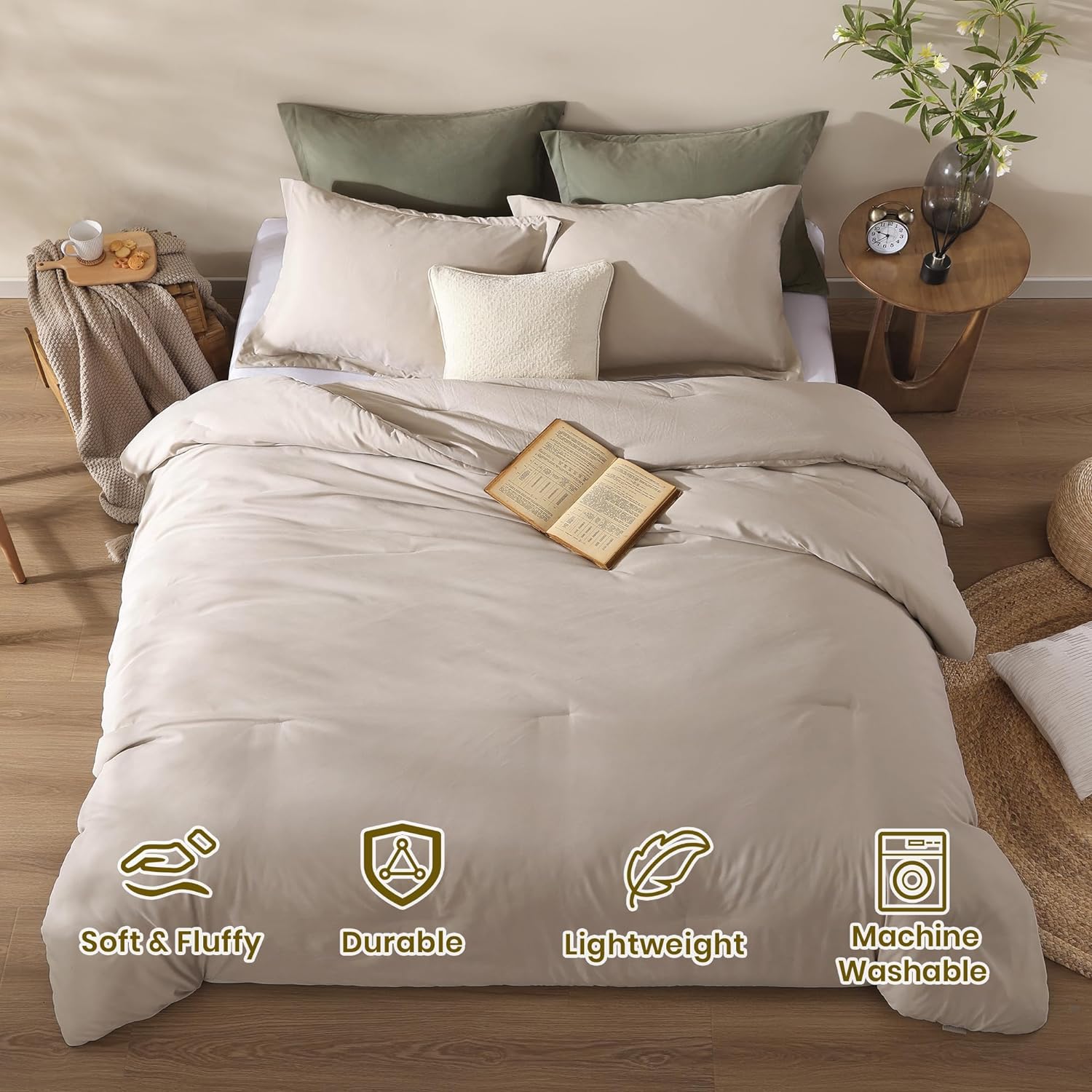 Boho Reversible Comforter Set - 3 Pcs Modern Farmhouse Bedding Set