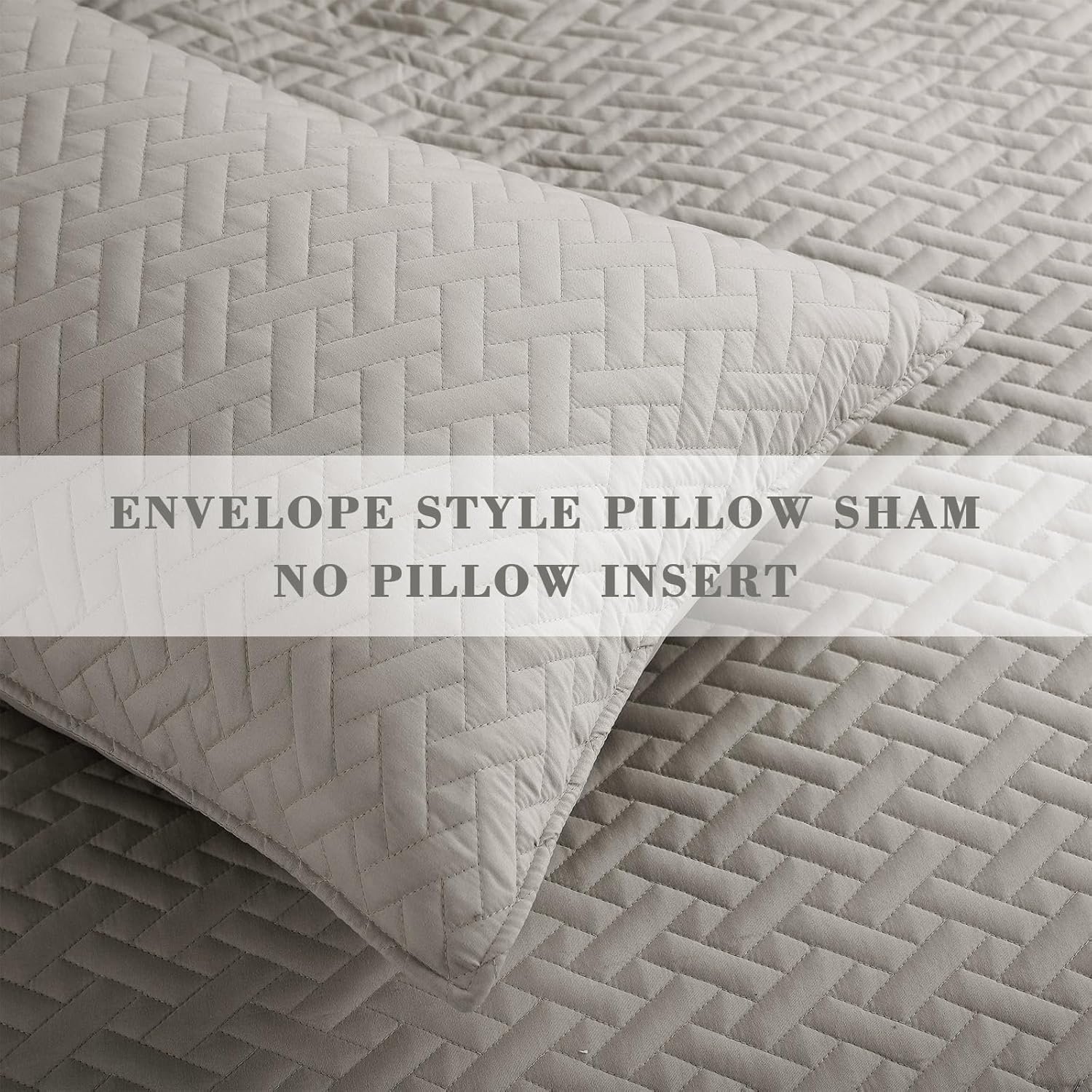 All Season Lightweight Basket Quilt Bedding Set - 3 Pcs. with Pillow Shams