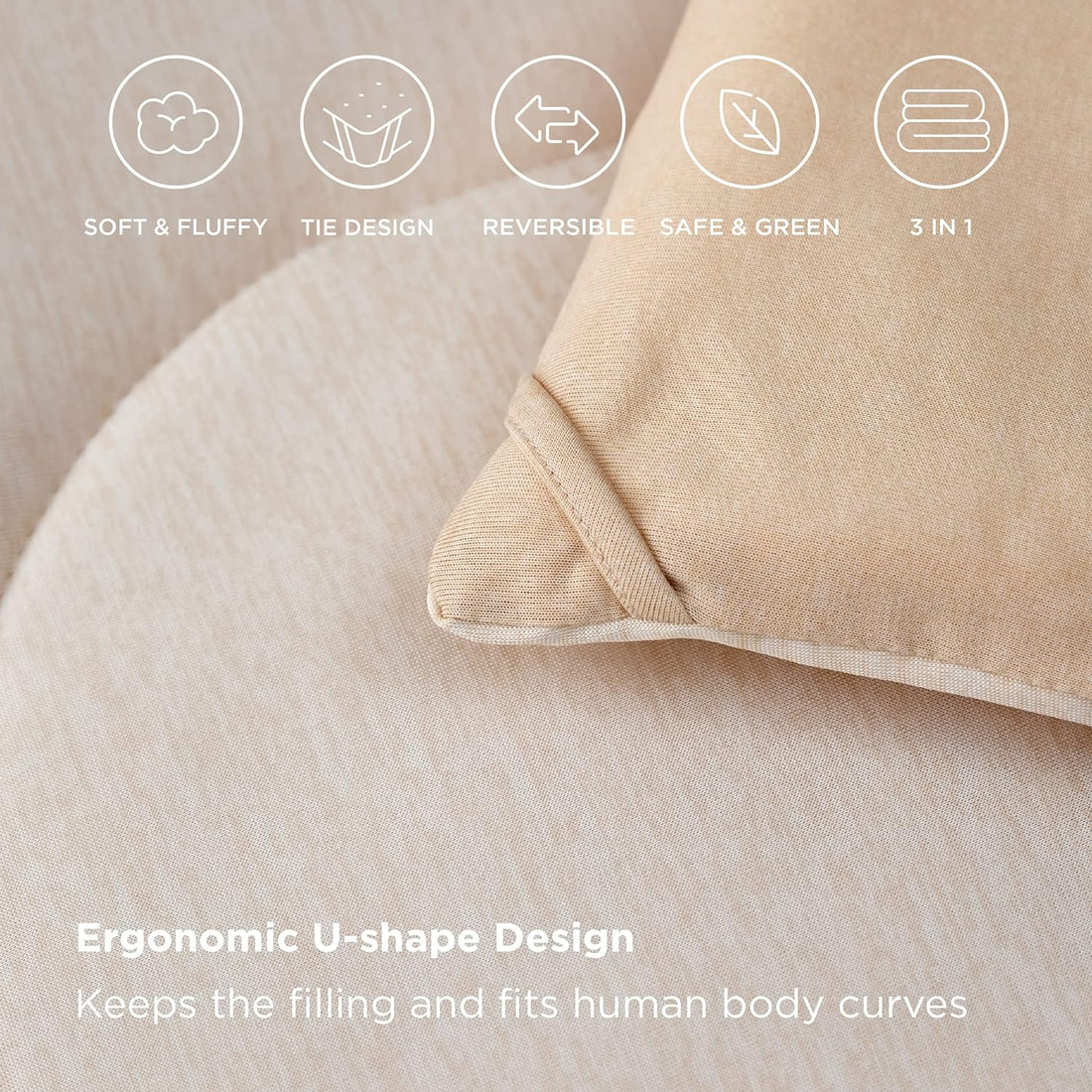Queen Comforter Set - Cooling and Warm Bed Set, Linen Reversible All Season Cooling Comforter, 3 Pieces, 1 Queen Size Comforter (88"x88") and 2 Pillow Cases (20"x26")