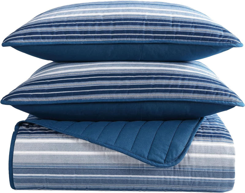Juego de edredón reversible de mezcla de algodón para todas las estaciones: juego de cama de 3 piezas con fundas a juego