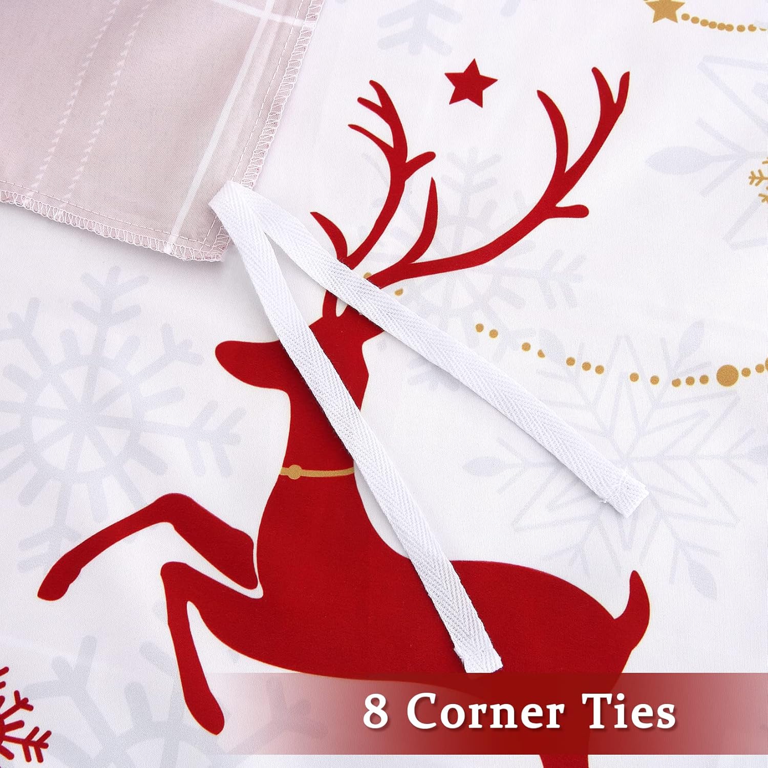 Christmas Reversible Duvet Cover Set - 3 Pcs. Reindeer/Plaid