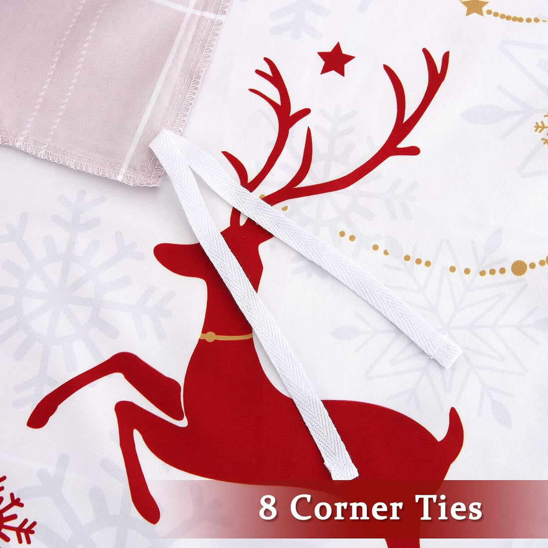 Christmas Reversible Duvet Cover Set - 3 Pcs. Reindeer/Plaid