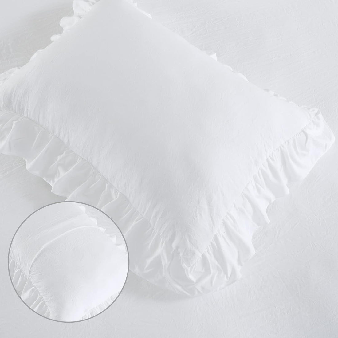 French Ruffle Duvet Cover Set - 3 Pcs. Vintage Style