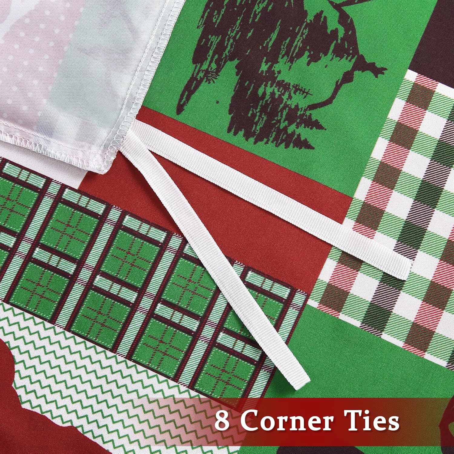 Christmas Duvet Cover Set - 3 Pcs. Reindeer Multi-Colored Patchwork