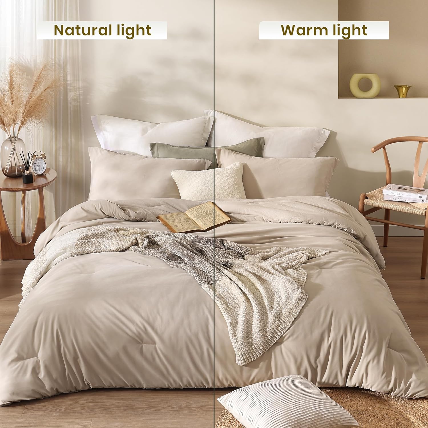 Boho Reversible Comforter Set - 3 Pcs Modern Farmhouse Bedding Set