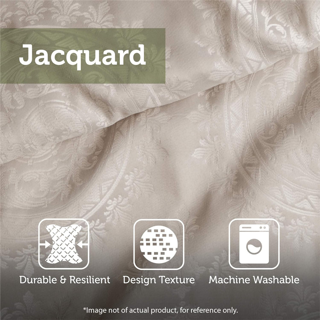 Luxe Jacquard with Damask Design Bed in a Bag Set - 7 Pcs. with Matching Shams, Bed Skirt