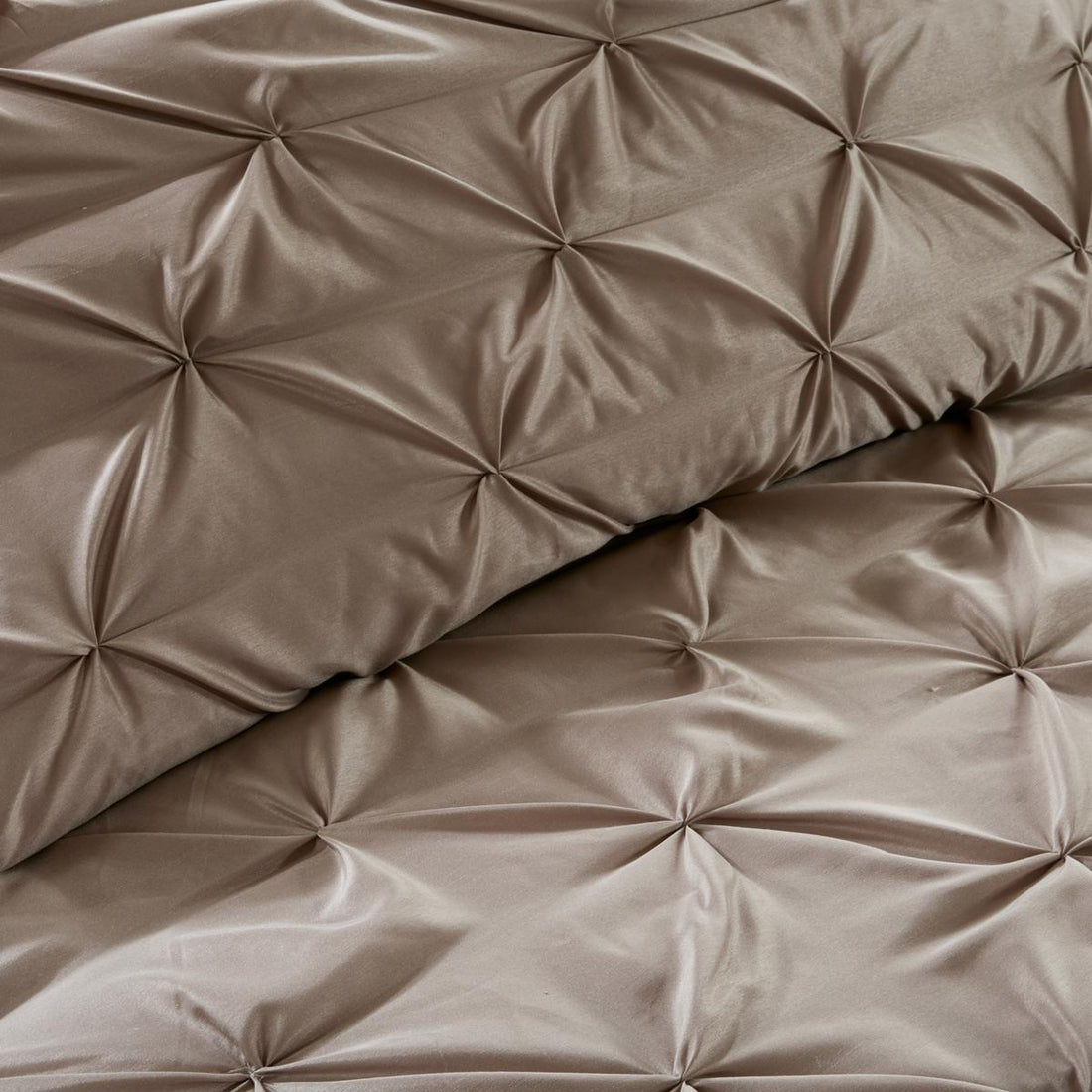 Luxe Faux Silk Tufted Diamond Room in a Bag Set - 24 Pcs. with Matching Curtains, Decorative Pillows