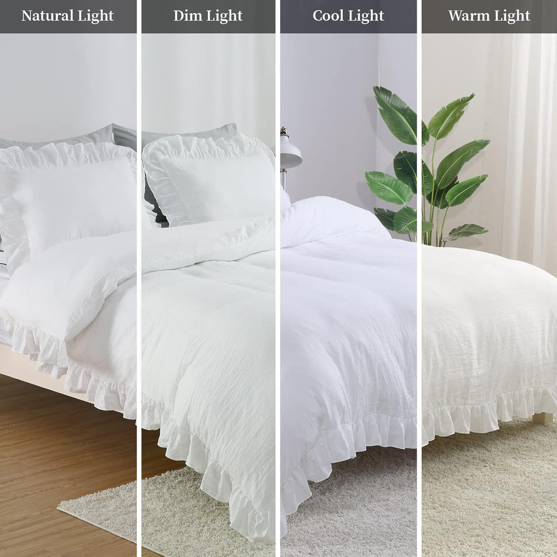 French Ruffle Duvet Cover Set - 3 Pcs. Vintage Style