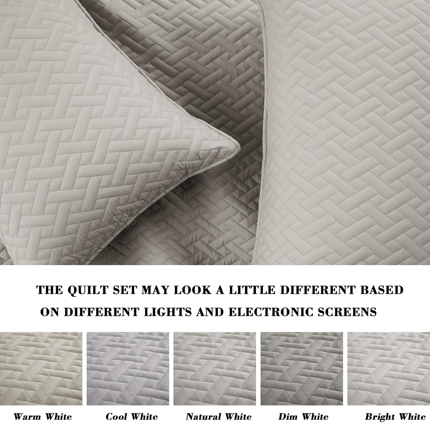 All Season Lightweight Basket Quilt Bedding Set - 3 Pcs. with Pillow Shams