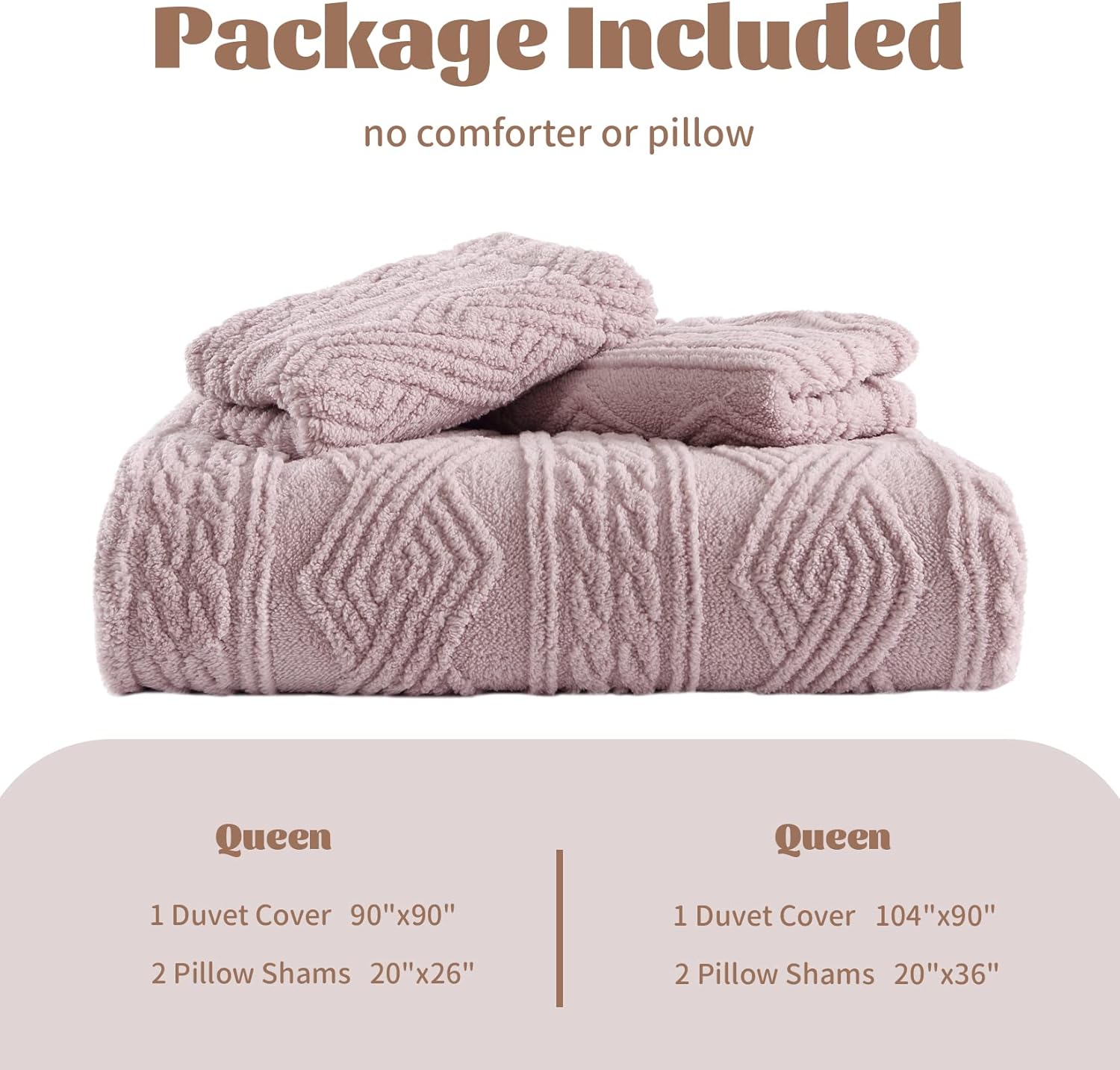 Fluffy Tufted Faux Fur Duvet Cover Set - 3 Pcs. Shaggy Fuzzy Sherpa