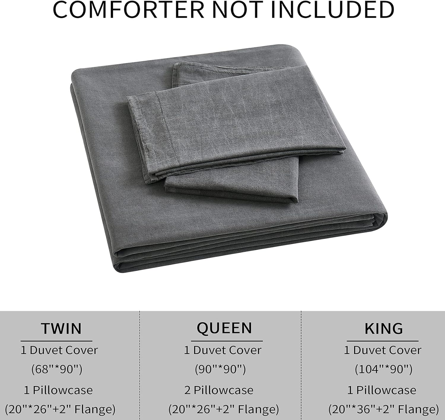 Ultra Soft Stone Washed Cotton Duvet Cover Set - 3 Pcs.