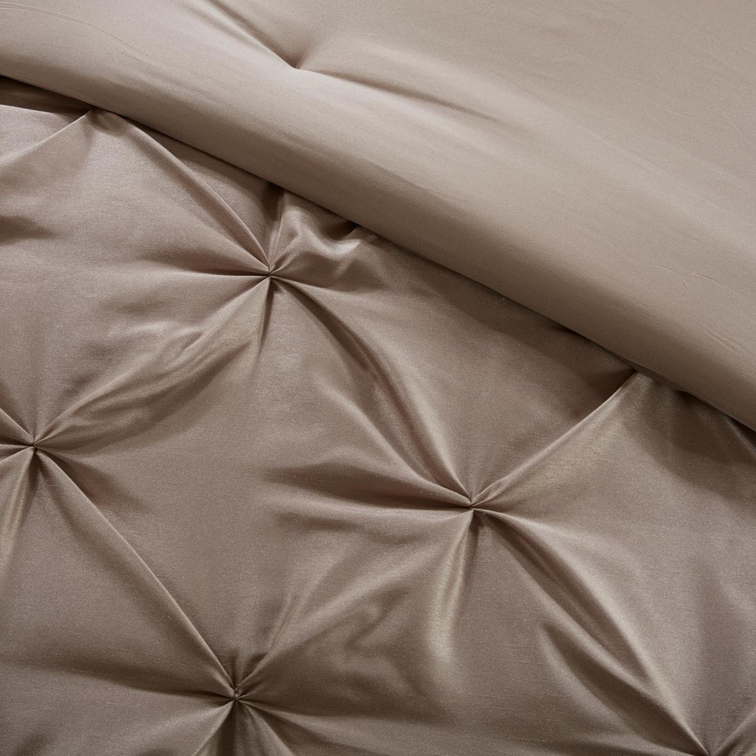 Luxe Faux Silk Tufted Diamond Room in a Bag Set - 24 Pcs. with Matching Curtains, Decorative Pillows