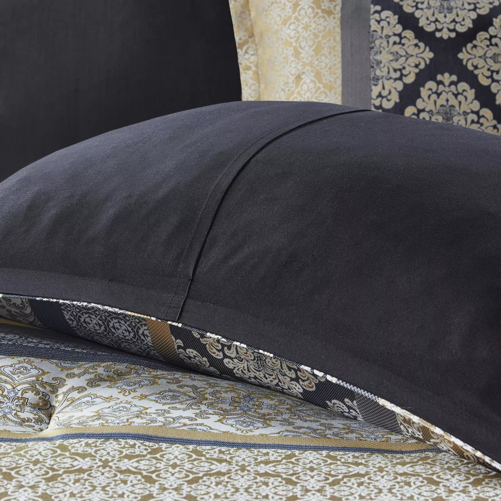 Conjunto de lujo: elegante conjunto de habitación en bolsa de satén, 24 piezas con cortinas y almohadas decorativas a juego 