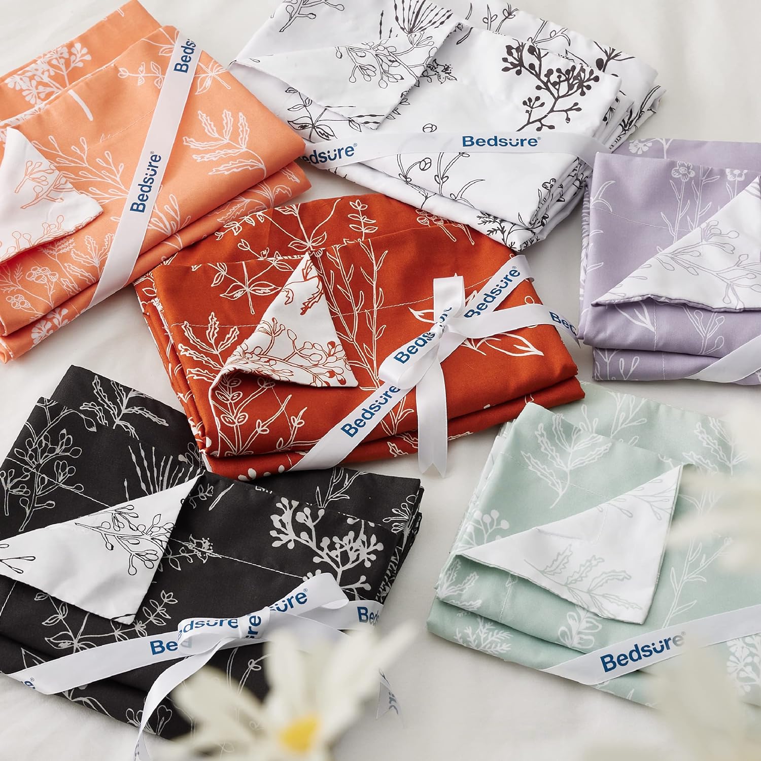 Juego de edredón tamaño queen: edredón verde salvia, lindos juegos de edredones con estampados florales, 3 piezas, 1 edredón suave reversible con flores botánicas y 2 fundas de almohada